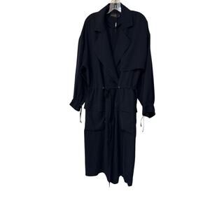 LILITH PARIS DRAWSTRING WAIST' CAPE BACK MAXI JACKET COAT SZ L